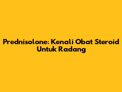 Prednisolone: Kenali Obat Steroid Untuk Radang