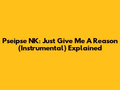 Pseipse NK: Just Give Me A Reason (Instrumental) Explained