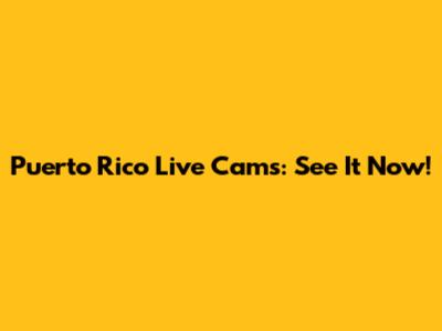 Puerto Rico Live Cams: See It Now!