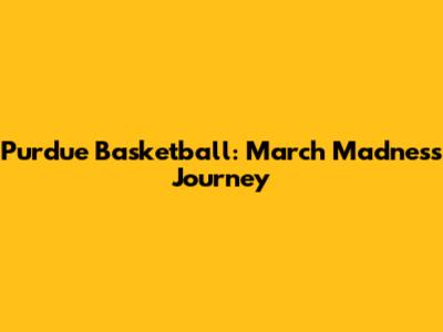 Purdue Basketball: March Madness Journey