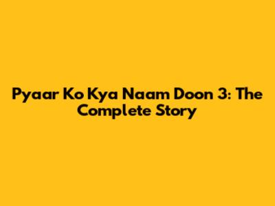 Pyaar Ko Kya Naam Doon 3: The Complete Story