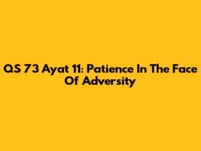 QS 73 Ayat 11: Patience In The Face Of Adversity
