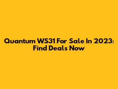 Quantum WS31 For Sale In 2023: Find Deals Now