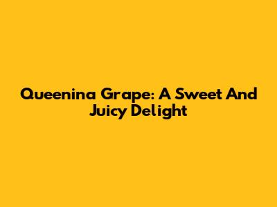 Queenina Grape: A Sweet And Juicy Delight