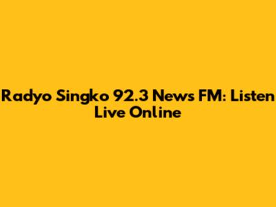 Radyo Singko 92.3 News FM: Listen Live Online