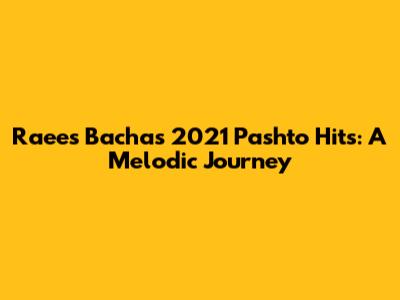 Raees Bacha's 2021 Pashto Hits: A Melodic Journey
