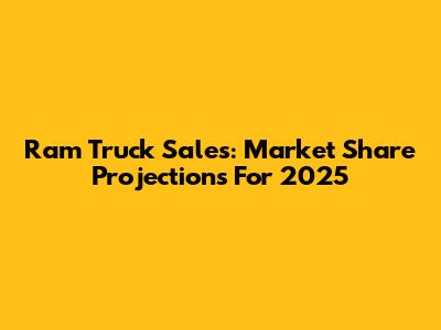 Ram Truck Sales: Market Share Projections For 2025