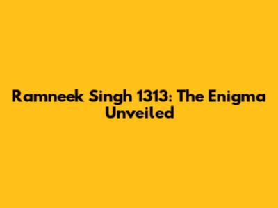 Ramneek Singh 1313: The Enigma Unveiled
