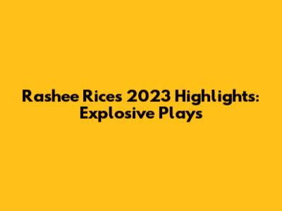 Rashee Rice's 2023 Highlights: Explosive Plays