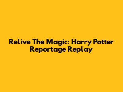 Relive The Magic: Harry Potter Reportage Replay
