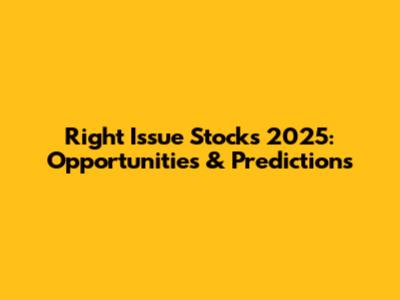 Right Issue Stocks 2025: Opportunities & Predictions