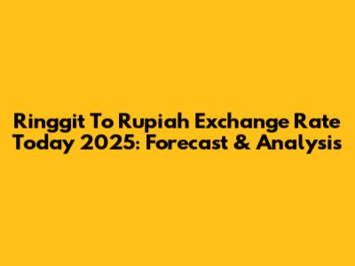Ringgit To Rupiah Exchange Rate Today 2025: Forecast & Analysis