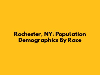 Rochester, NY: Population Demographics By Race