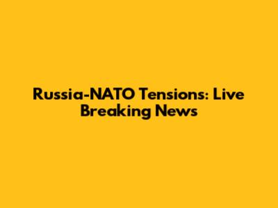 Russia-NATO Tensions: Live Breaking News