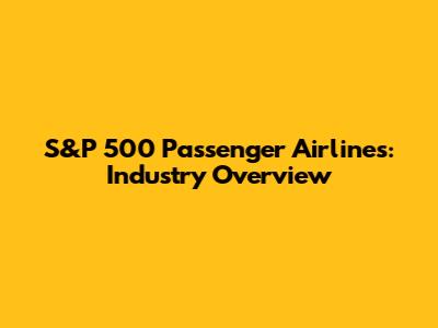 S&P 500 Passenger Airlines: Industry Overview