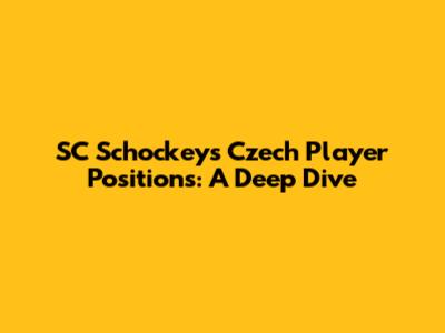 SC Schockey's Czech Player Positions: A Deep Dive