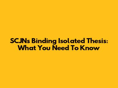 SCJN's Binding Isolated Thesis: What You Need To Know