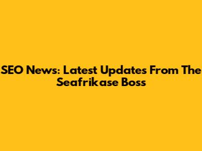 SEO News: Latest Updates From The Seafrikase Boss