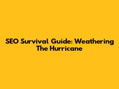 SEO Survival Guide: Weathering The Hurricane