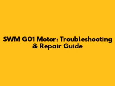 SWM G01 Motor: Troubleshooting & Repair Guide