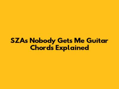 SZA's 'Nobody Gets Me' Guitar Chords Explained