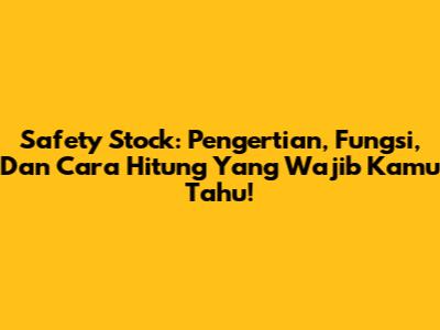 Safety Stock: Pengertian, Fungsi, Dan Cara Hitung Yang Wajib Kamu Tahu!