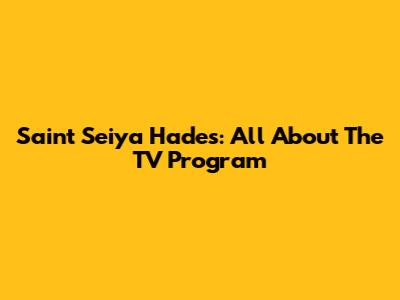 Saint Seiya Hades: All About The TV Program