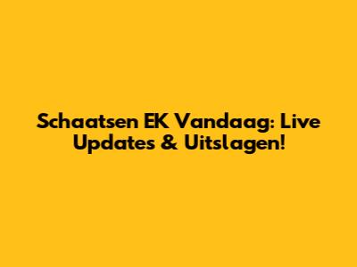Schaatsen EK Vandaag: Live Updates & Uitslagen!