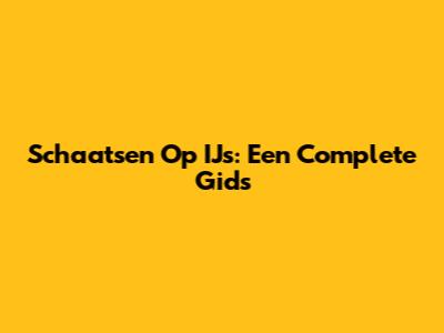 Schaatsen Op IJs: Een Complete Gids