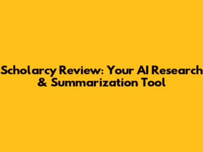 Scholarcy Review: Your AI Research & Summarization Tool