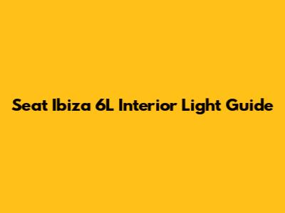 Seat Ibiza 6L Interior Light Guide