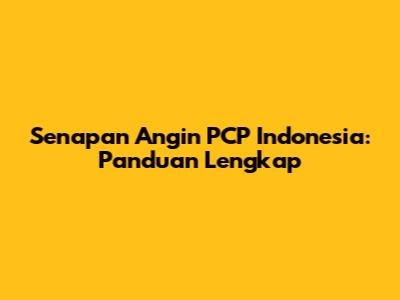 Senapan Angin PCP Indonesia: Panduan Lengkap