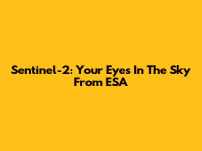 Sentinel-2: Your Eyes In The Sky From ESA