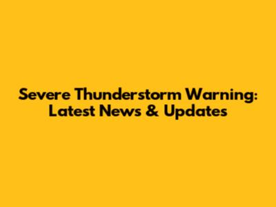 Severe Thunderstorm Warning: Latest News & Updates