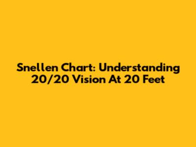 Snellen Chart: Understanding 20/20 Vision At 20 Feet