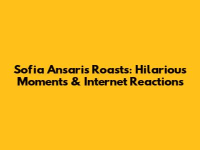 Sofia Ansari's Roasts: Hilarious Moments & Internet Reactions