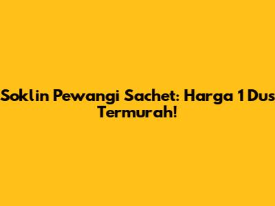 Soklin Pewangi Sachet: Harga 1 Dus Termurah!