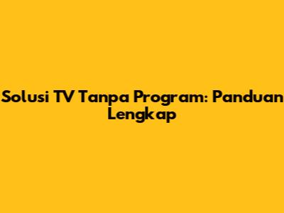 Solusi TV Tanpa Program: Panduan Lengkap