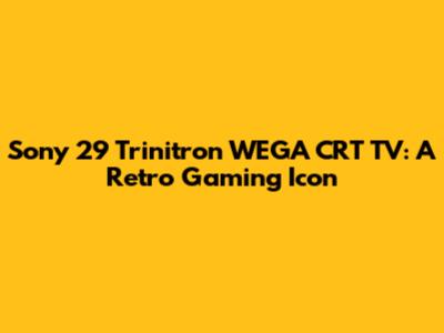 Sony 29" Trinitron WEGA CRT TV: A Retro Gaming Icon