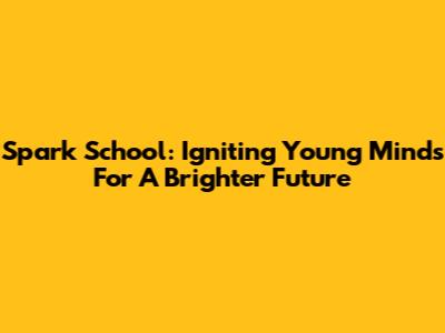 Spark School: Igniting Young Minds For A Brighter Future