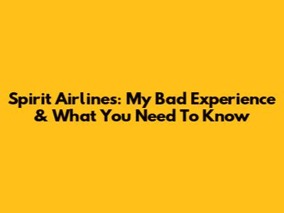 Spirit Airlines: My Bad Experience & What You Need To Know