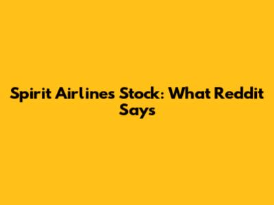 Spirit Airlines Stock: What Reddit Says