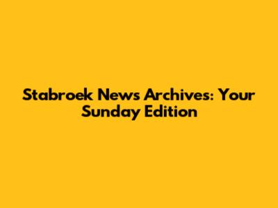 Stabroek News Archives: Your Sunday Edition