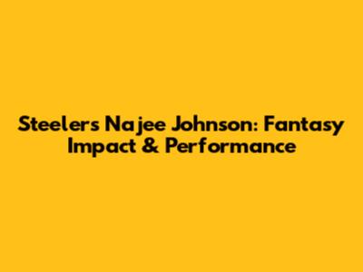 Steelers' Najee Johnson: Fantasy Impact & Performance