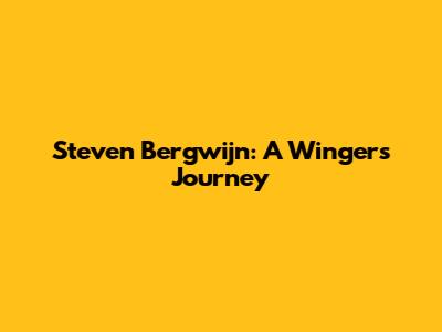 Steven Bergwijn: A Winger's Journey