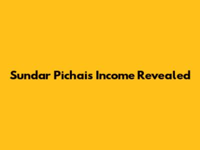 Sundar Pichai's Income Revealed