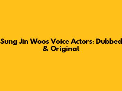 Sung Jin Woo's Voice Actors: Dubbed & Original