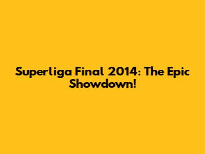 Superliga Final 2014: The Epic Showdown!