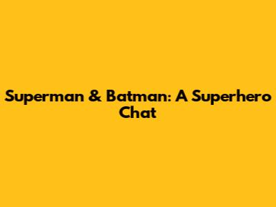 Superman & Batman: A Superhero Chat