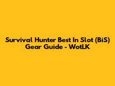 Survival Hunter Best In Slot (BiS) Gear Guide - WotLK